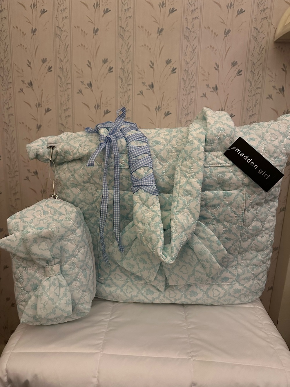 Madden Girl Quilted Weekender with Pouch